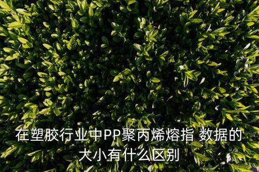 在塑膠行業(yè)中PP聚丙烯熔指 數(shù)據(jù)的大小有什么區(qū)別