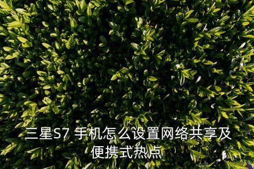  三星S7 手機怎么設置網(wǎng)絡共享及便攜式熱點