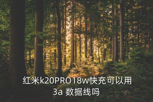  紅米k20PRO18w快充可以用3a 數據線嗎