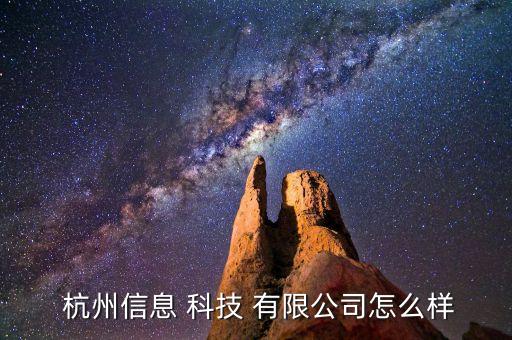  杭州信息 科技 有限公司怎么樣