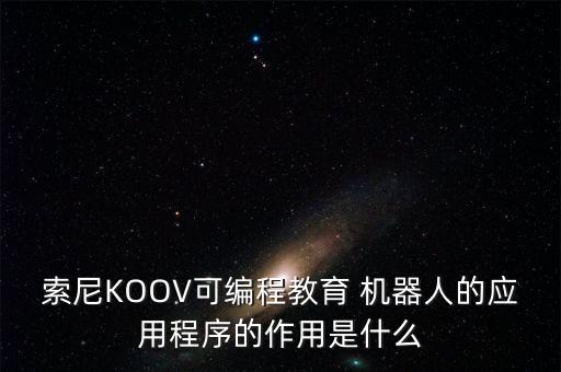 索尼KOOV可編程教育 機(jī)器人的應(yīng)用程序的作用是什么