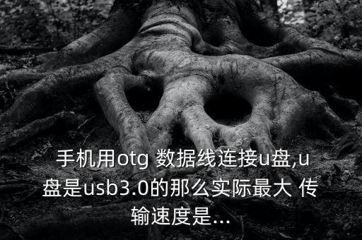 手機用otg 數(shù)據(jù)線連接u盤,u盤是usb3.0的那么實際最大 傳輸速度是...