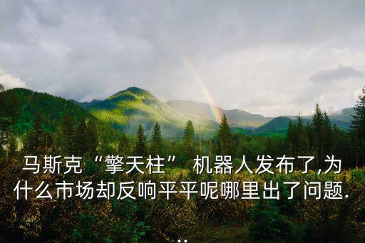 馬斯克“擎天柱” 機(jī)器人發(fā)布了,為什么市場(chǎng)卻反響平平呢哪里出了問題...