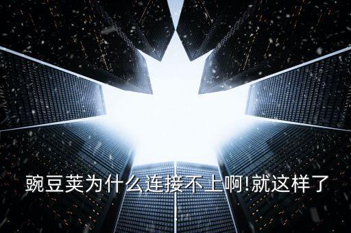  豌豆莢為什么連接不上啊!就這樣了!