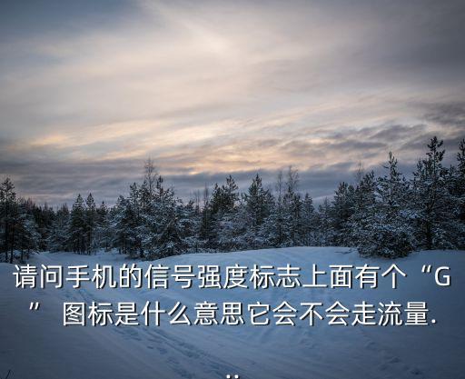 請問手機(jī)的信號強(qiáng)度標(biāo)志上面有個“G” 圖標(biāo)是什么意思它會不會走流量...