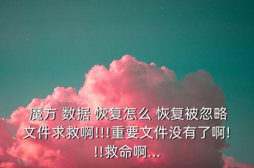  魔方 數(shù)據(jù) 恢復(fù)怎么 恢復(fù)被忽略文件求救啊!!!重要文件沒有了啊!!!救命啊...