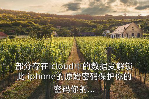 部分存在icloud中的數(shù)據(jù)受解鎖此 iphone的原始密碼保護你的密碼你的...
