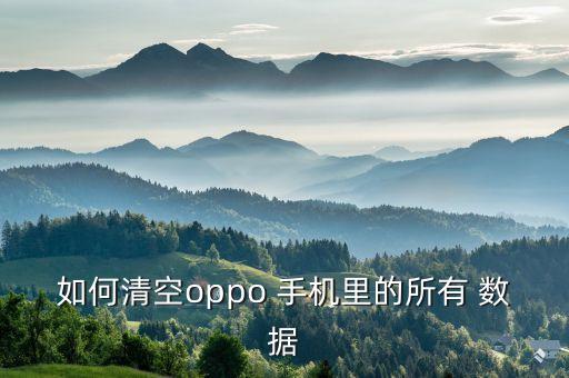 如何清空oppo 手機(jī)里的所有 數(shù)據(jù)