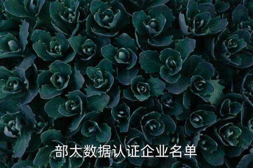 工信部大數(shù)據(jù)認證企業(yè)名單