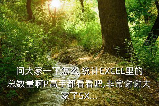 問(wèn)大家一下怎么 統(tǒng)計(jì)EXCEL里的總數(shù)量啊P高手都看看吧,非常謝謝大家了5X...