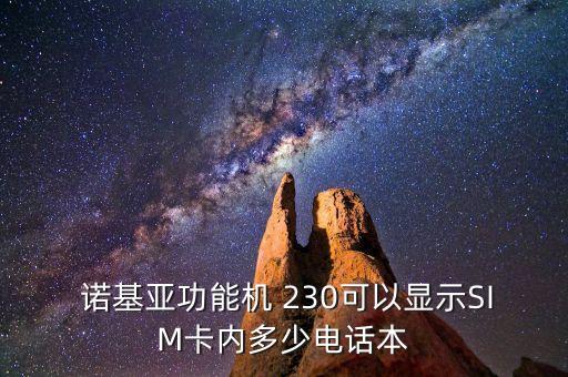  諾基亞功能機 230可以顯示SIM卡內(nèi)多少電話本