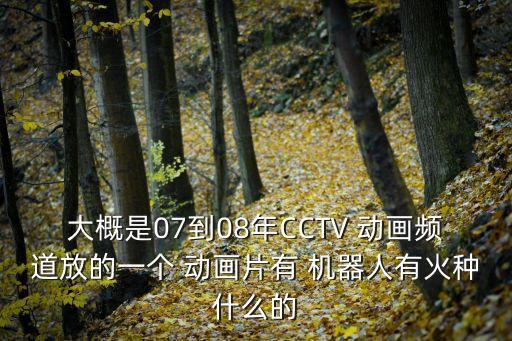 大概是07到08年CCTV 動(dòng)畫(huà)頻道放的一個(gè) 動(dòng)畫(huà)片有 機(jī)器人有火種什么的