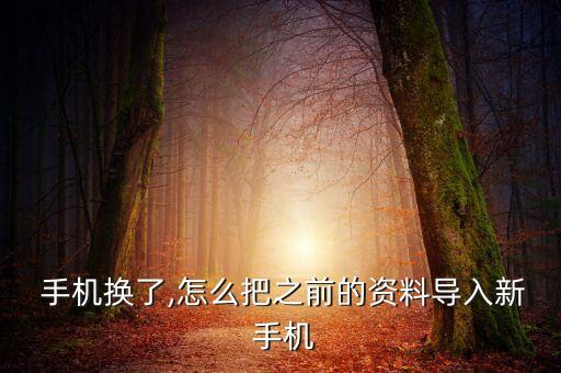  手機換了,怎么把之前的資料導入新 手機