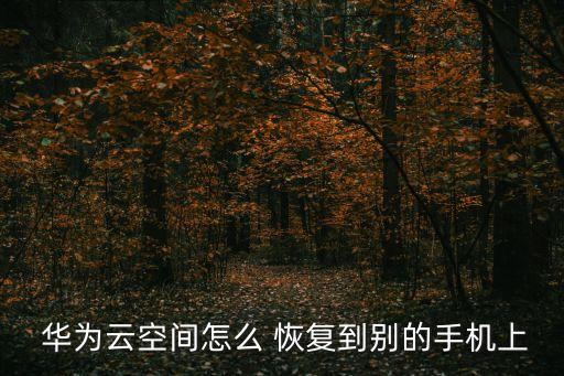  華為云空間怎么 恢復(fù)到別的手機(jī)上