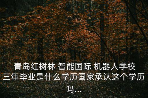  青島紅樹林 智能國際 機(jī)器人學(xué)校三年畢業(yè)是什么學(xué)歷國家承認(rèn)這個(gè)學(xué)歷嗎...