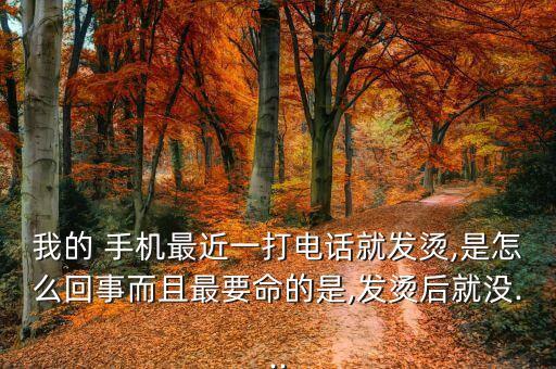我的 手機(jī)最近一打電話就發(fā)燙,是怎么回事而且最要命的是,發(fā)燙后就沒...