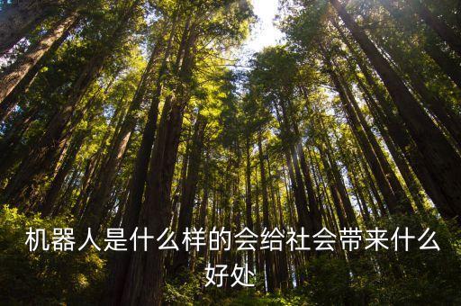  機器人是什么樣的會給社會帶來什么好處