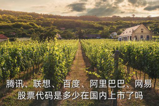 騰訊、聯(lián)想、 百度、阿里巴巴、網(wǎng)易 股票代碼是多少在國內(nèi)上市了嗎