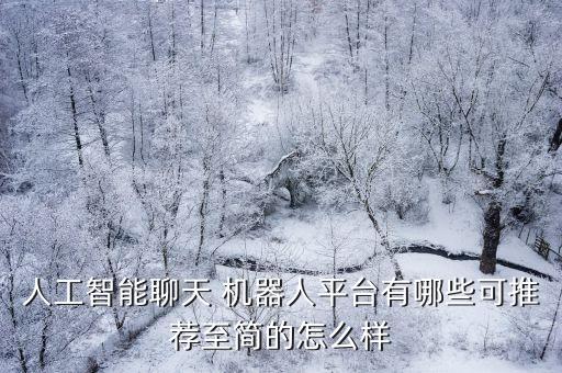 人工智能聊天 機器人平臺有哪些可推薦至簡的怎么樣