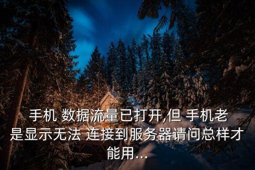 手機(jī) 數(shù)據(jù)流量已打開,但 手機(jī)老是顯示無法 連接到服務(wù)器請(qǐng)問總樣才能用...
