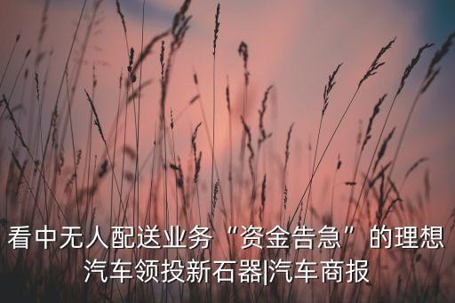 看中無人配送業(yè)務(wù)“資金告急”的理想汽車領(lǐng)投新石器|汽車商報