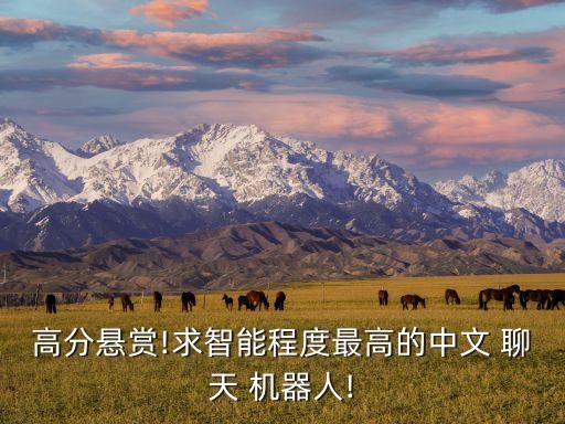高分懸賞!求智能程度最高的中文 聊天 機器人!