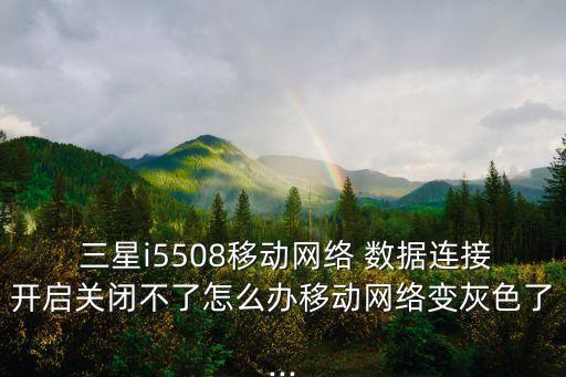  三星i5508移動網(wǎng)絡 數(shù)據(jù)連接開啟關(guān)閉不了怎么辦移動網(wǎng)絡變灰色了...