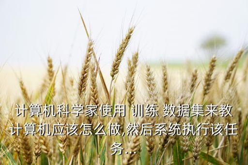 計(jì)算機(jī)科學(xué)家使用 訓(xùn)練 數(shù)據(jù)集來教計(jì)算機(jī)應(yīng)該怎么做,然后系統(tǒng)執(zhí)行該任務(wù)...