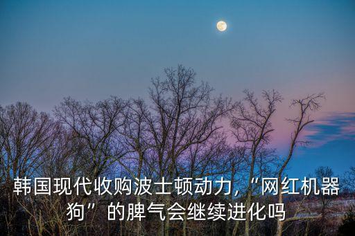 韓國現(xiàn)代收購波士頓動力,“網(wǎng)紅機(jī)器狗”的脾氣會繼續(xù)進(jìn)化嗎