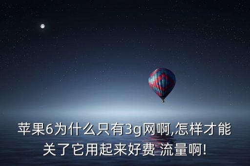 蘋果6為什么只有3g網(wǎng)啊,怎樣才能關(guān)了它用起來好費(fèi) 流量啊!