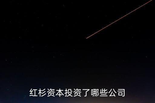紅杉資本投資了哪些公司