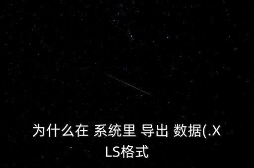為什么在 系統(tǒng)里 導(dǎo)出 數(shù)據(jù)(.XLS格式