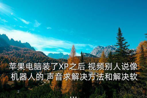 蘋果電腦裝了XP之后 視頻別人說(shuō)像 機(jī)器人的 聲音求解決方法和解決軟...