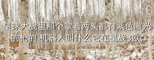 星球大戰(zhàn)里那個拿著兩頭都有紫色激光的槍的 機(jī)器人叫什么它在星戰(zhàn)3歐...