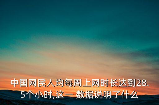 中國網(wǎng)民人均每周上網(wǎng)時(shí)長(zhǎng)達(dá)到28.5個(gè)小時(shí),這一 數(shù)據(jù)說明了什么