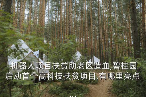  機(jī)器人項(xiàng)目扶貧助老區(qū)造血,碧桂園啟動(dòng)首個(gè)高科技扶貧項(xiàng)目,有哪里亮點(diǎn)...
