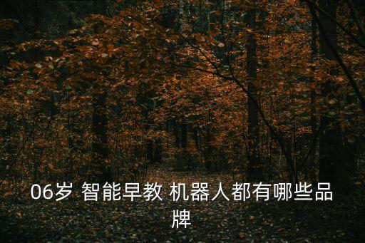 06歲 智能早教 機器人都有哪些品牌