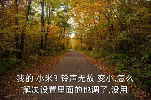 我的 小米3 鈴聲無故 變小,怎么解決設(shè)置里面的也調(diào)了,沒用