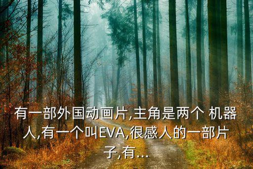 有一部外國(guó)動(dòng)畫片,主角是兩個(gè) 機(jī)器人,有一個(gè)叫EVA,很感人的一部片子,有...