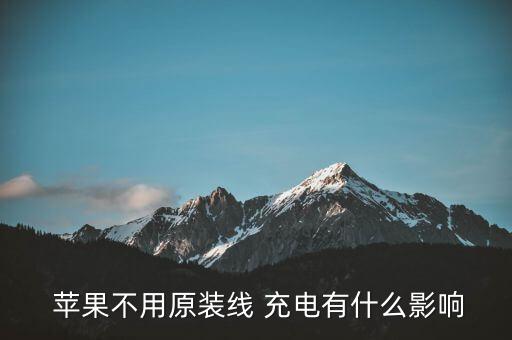  蘋果不用原裝線 充電有什么影響