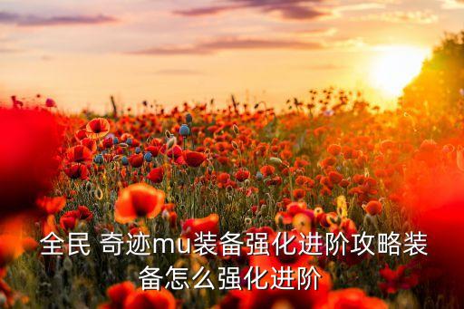  全民 奇跡mu裝備強(qiáng)化進(jìn)階攻略裝備怎么強(qiáng)化進(jìn)階