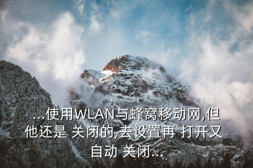 窩峰數(shù)據(jù)打開自動關(guān)閉,打開wifi自動關(guān)閉數(shù)據(jù)流量