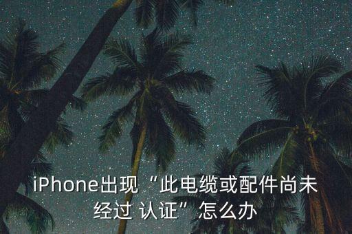iPhone出現(xiàn)“此電纜或配件尚未經(jīng)過 認(rèn)證”怎么辦