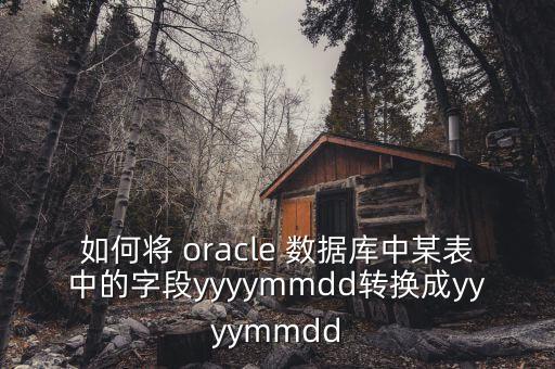 如何將 oracle 數(shù)據(jù)庫中某表中的字段yyyymmdd轉(zhuǎn)換成yyyymmdd