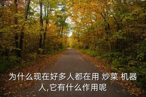 為什么現(xiàn)在好多人都在用 炒菜 機器人,它有什么作用呢