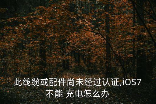 此線纜或配件尚未經(jīng)過認(rèn)證,iOS7不能 充電怎么辦