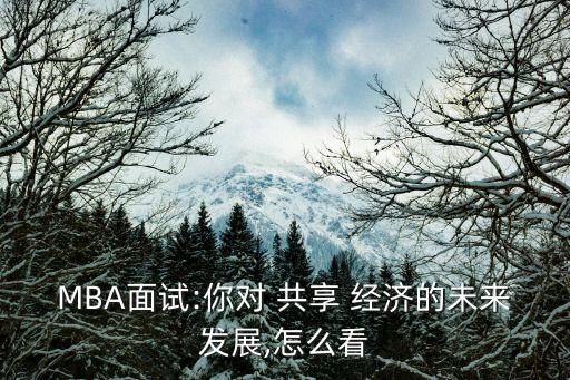 MBA面試:你對 共享 經(jīng)濟的未來發(fā)展,怎么看