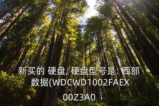 新買(mǎi)的 硬盤(pán), 硬盤(pán)型號(hào)是: 西部 數(shù)據(jù)(WDCWD1002FAEX00Z3A0