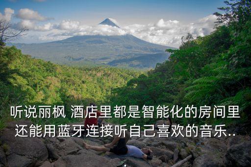 聽(tīng)說(shuō)麗楓 酒店里都是智能化的房間里還能用藍(lán)牙連接聽(tīng)自己喜歡的音樂(lè)...