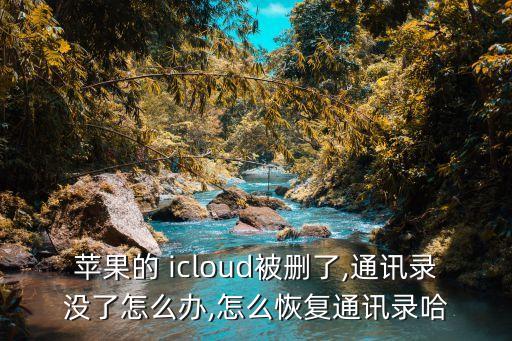 蘋果的 icloud被刪了,通訊錄沒了怎么辦,怎么恢復(fù)通訊錄哈